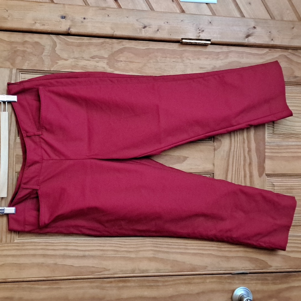 WHBM slim ankle dress pant garnet red sz12